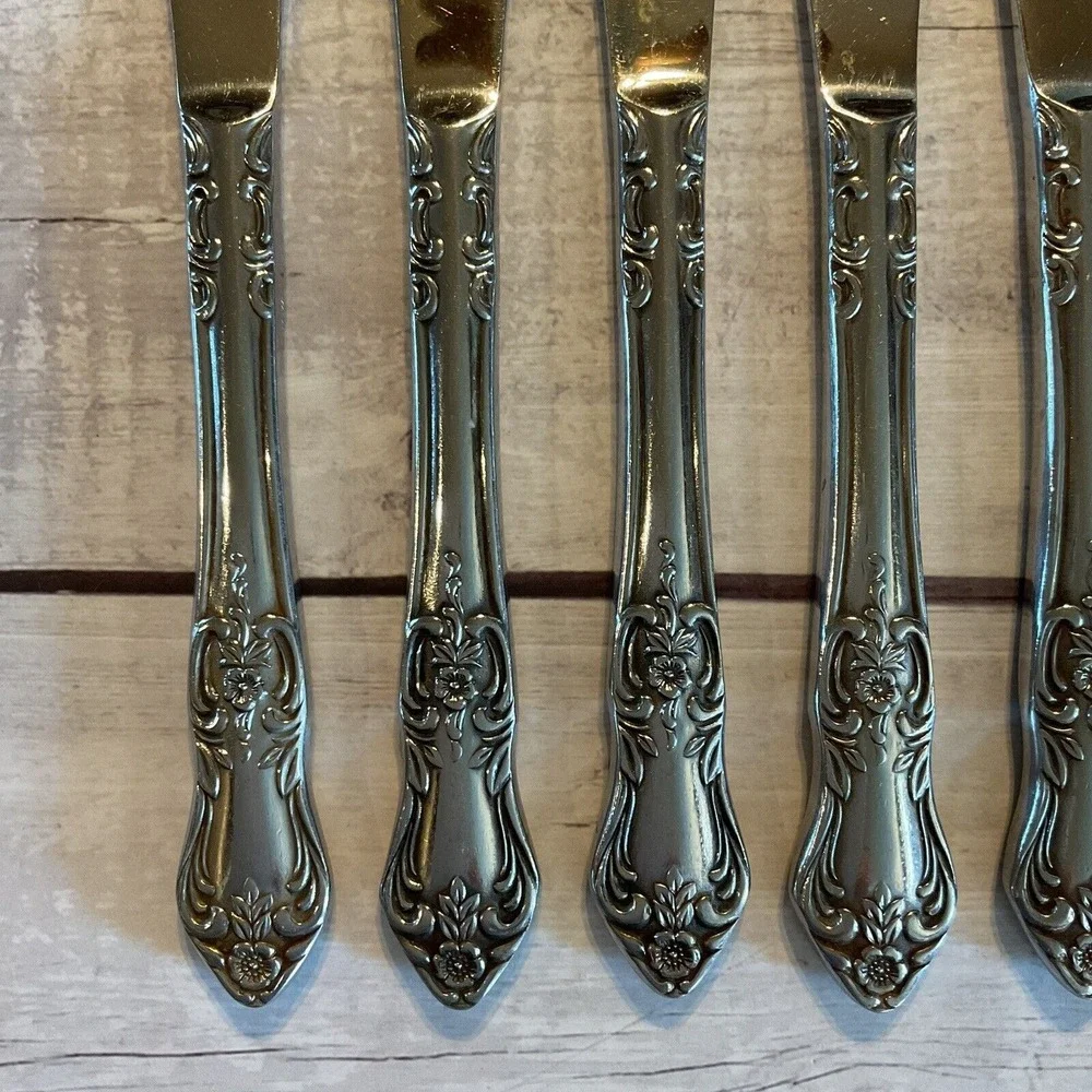 Wallace Silver Portsmouth Stainless Steel Flatware Dinner Knives Set Of 8 Japan